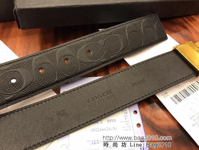 蔻馳 新款 男士雙扣裝 純銅電鍍皮帶扣 搭配官方專用頭層牛皮 男款皮帶  xfp1070